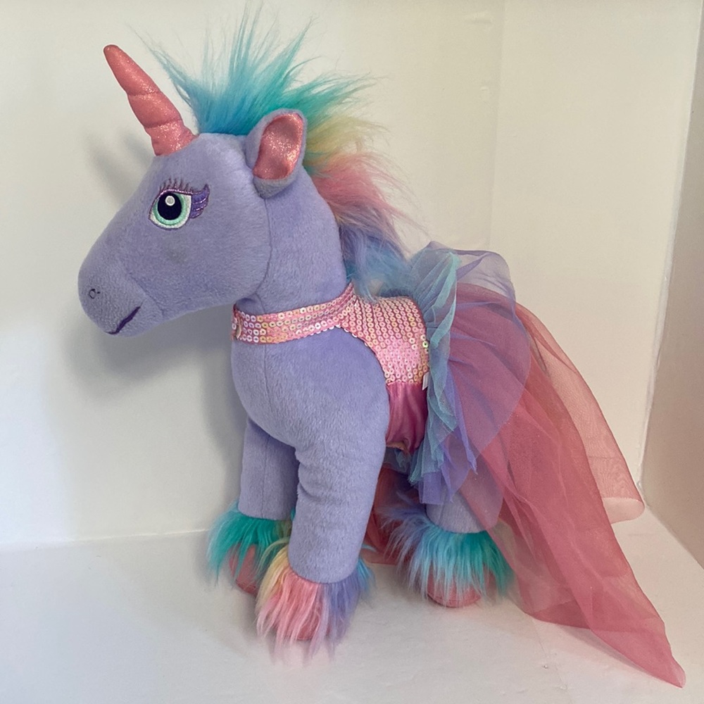 Build a Bear Beary Fairy Friends Purple Unicorn with Dress 18” Retired